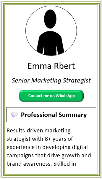 Normal With Green Margin CV Template (Mobile + Desktop Versions)